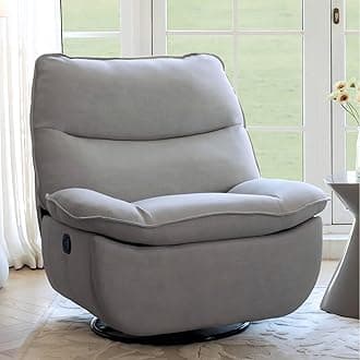 XRC7 Swivel Rocker Recliner Chair, 360° Swivel Oversized Armless Recliner with Oeko-TEX Certified Three-Proof Fabric, Award-Winning Design, Gaming Chair for Living Room Gaming Room, Gray