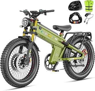 ANIIOKI 6000W Dual Motor Electric Bike for Adults,46MPH with 60V 70/80AH Battery Ebikes,Fat Tire All Terrain Electric Bike, Full Suspension E Bike, 7-Speed Gear Electric Bicycle