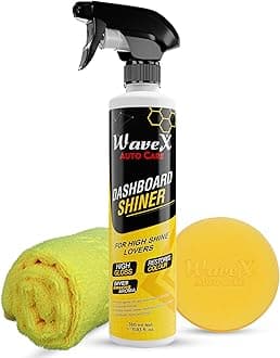 Wavex Dashboard Shiner 350ml Car Dashboard Polish | Car Polish Spray for Interior Plastic, Leather, Vinyl & Rubber | Dashboard Polish for High Shine & Protection