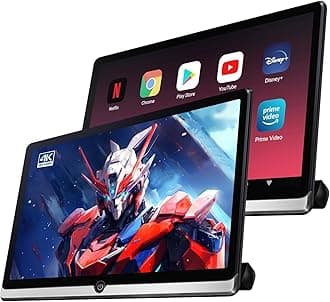 14 inch 4K Android 11 Portable Car TV Headrest Monitor Rear Entertainment System for Cars Back Seat,Touch Screen Support Phone Wireless Mirror Link,with WiFi/Bluetooth/HDMI/Multi-Media Video Player
