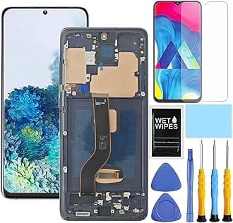 AMOLED for Samsung Galaxy S20 Plus 5G Screen Replacement for Samsung S20+ LCD Display Digitizer SM-G985u G985a G985w G986u G986a G986w Touch Screen Assembly 6.7 inch (Black with Frame)