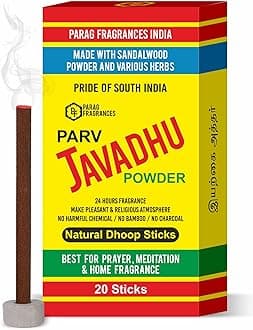 Premium Dhoop Sticks Charcoal, Bamboo & Chemical Free/Long Lasting & Natural 20 Sticks Pack (Javadhu)