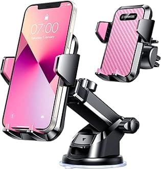 VANMASS【85+LBS Strongest Suction & Military-Grade Ultimate Car Phone Mount【Patent & Safety Certs】 Cell Phone Holder Truck for Dashboard Windshield Vent for iPhone 17 Pro Max 16 15 for Samsung, Pink