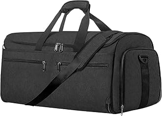 Travel Carry On Garment Bag, Bukere Convertible Travel Duffel Suit Bag with Shoe Compartment, Removable Shoulder Strap, 2 in 1 Weekender Suit Bag for Men and Women, Midnight Grey