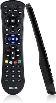 Universal Remote Control for Samsung, Vizio, LG, Sony, Sharp, Roku, Apple TV, RCA, Panasonic, Smart TVs, Streaming Players, Blu-ray, DVD, Simple Setup, 4-Device, Black, SRP9243B/27