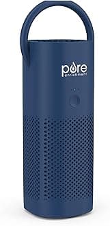 PureZone Mini Portable Air Purifier - Cordless True HEPA Filter Cleans Air & Eliminates 99.97% of Dust, Odors, & Allergens Close to You - Cars, School, & Office (Blue)