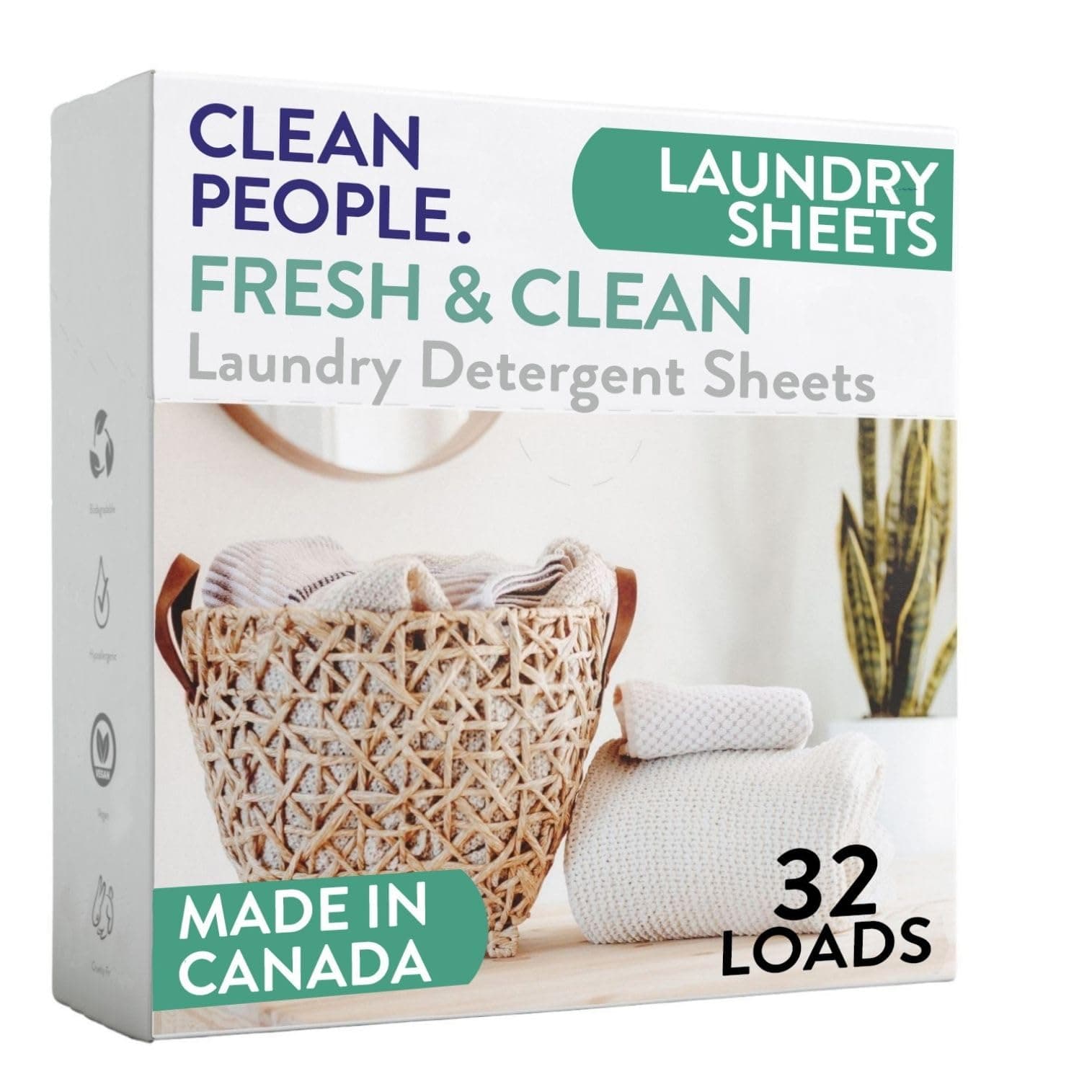 Laundry Detergent Sheets - Laundry Soap - Ultra Concentrated, Recyclable Packaging, Stain Fighting - Fresh Scent, 32 Pack