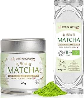 80g (40g Tin & 40g Refill) ORGANIC Matcha Green Tea Powder Japanese CEREMONIAL Grade from Uji Kyoto