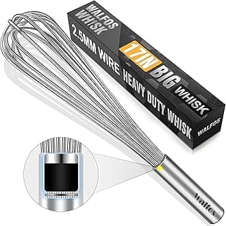 Whisk,17in Large Whisks, Heavy Duty Stainless Steel Wire Whisk Ideal For Beating Eggs, Blending Sauces, Mixing Batter.
