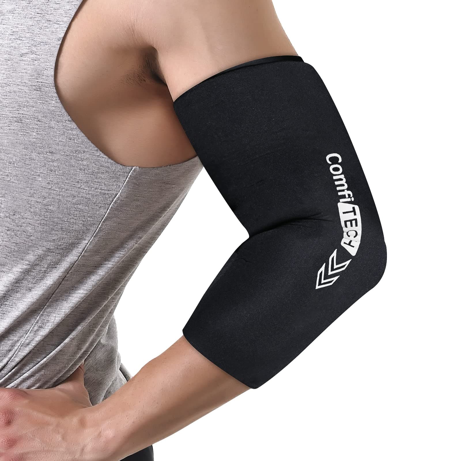 ComfiTECH Elbow Ice Pack Wrap, Multi-Use Ice Pack for Elbow, Arm, Knee and Calf, Flexible Ice Sleeve for Tennis Elbows, Golfers Arm, Muscle Relaxation, Large