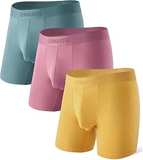Separatec Mens Underwear with Pouch Moisture Wicking Dual Pouch Boxer Briefs Breathable Cool Rayon from Bamboo Underwear Men
