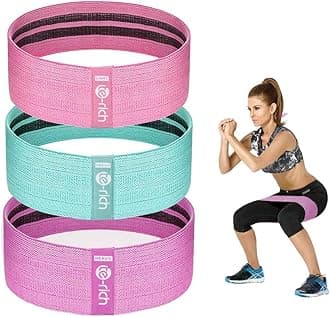 Te-Rich Resistance Bands for Legs and Butt, Fabric Workout Bands, Women/Men Stretch Exercise Loops, Thick Wide Non-Slip Gym Bootie Band 3 Set for Squat Glute Hip Training