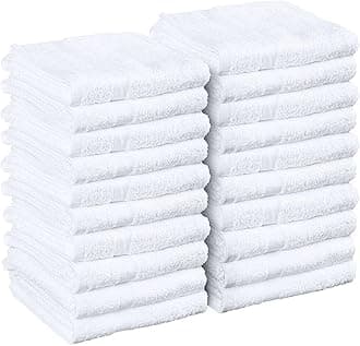 White Salon Towels - 16 x 27 Inch Soft Cotton Hand Towels for Hair Stylists, Barbers & Spas - Quick Dry, Durable Towel for Facial, Pedicure, Manicure & Massage Use - Pack of 12