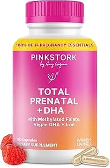 Total Prenatal Vitamins with DHA, Folate, and Iron, 3 Month Supply to Help Support Fetal Development, Pregnancy Must Haves - 180 Capsules