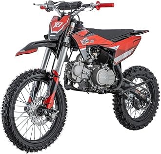 X-PRO X9 125cc Dirt Bike Adults Pit Bike 125 Pitbike,Big 17"/14" Tires!(Red)