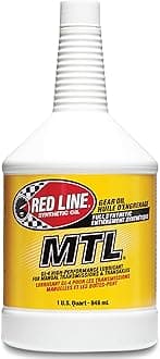 Red Line 50204 SAE 75W80 API GL-4 Manual Transmission and Transaxle Lubricant (MTL) Car Gear Oil - 1 Quart (12 Pack)