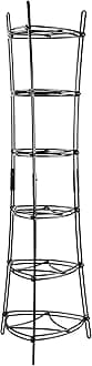 6-Tier, Kitchen and Pantry Cast Iron Cookware Storage Organizing Tower, Steel Construction, Matte Black