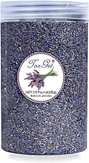 TooGet Dried Lavender Buds for Cooking, 100% Raw Highland Glow Lavender Flowers, Ultra Blue Premium Grade Lavender with Food Grade PET Plastic Bottle - 225g