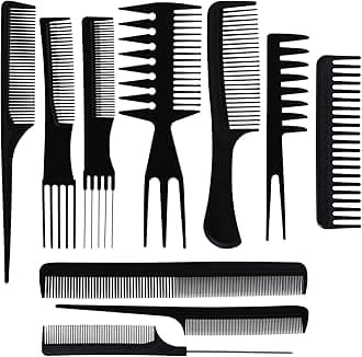10PCS Hair Stylists Professional Styling Comb Set Variety Pack Great for All Hair Types & Styles