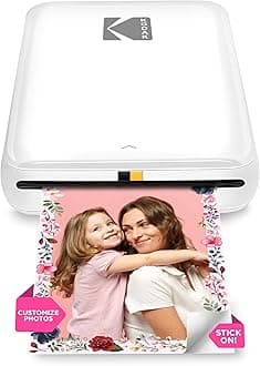 KODAK Step Instant Smartphone Photo Printer, Portable Mini Color Wireless Mobile Printer, Zink 2x3” (5.1x7.5 cm) Sticky-Back Photos, Bluetooth Compatible with iOS & Android Devices, Editing App, White