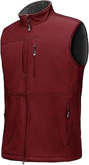 Mens Softshell Gilet Activewear Vests Windproof Fleece Lined Outerwear Zipped Pockets Sleeveless Softshell Jacket for Leisure, Golf, Travelling