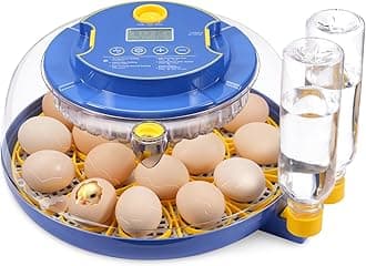 GOORY 18 Egg Incubator with Automatic Temperature & Humidity Control - 360° Observation Window, Digital Display, Auto-Turning - High Hatch Rate for Chicken Ducks Quail Birds