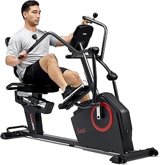Sunny Health & Fitness Electromagnetic Recumbent Elliptical Trainer with Arm Exercises, Connectivity with SunnyFit® App - SF-RBE4886SMART