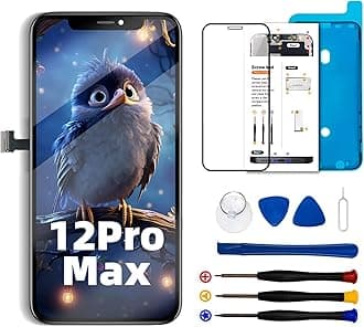 for iPhone 12 Pro Max Screen Replacement Kit 6.7 inch, Full HD LCD Display 3D Touch Screen Digitizer Full Assembly + Repair Tools + Screen Protector