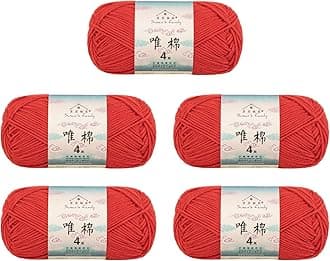 Susan's Family 4 ply 60% Cotton 40% Acrylic Yarn - Soft & Durable - 5 x 50g (1.76oz) - 655 Yards for Knitting & Crocheting - Baby Blankets, Amigurumi, Sweaters & More
