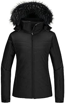 Women's Waterproof Ski Jacket Warm Puffer Jacket Thick Hooded Winter Coat