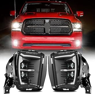 BICYACO LED Fog Lights with DRL Compatible with 2013-2018 Dodge Ram 1500, 2019 Ram 1500 Classic, Front Bumper Lamps with Daytime Running Lights, DOT Certified, IP67 Waterproof, Black (1 Pair)