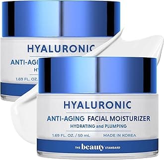 Hyaluronic Acid Daily Face Moisturizer - Anti-Aging, Skin Firming, Hydrating - Dermatologist Tested, Cruelty-Free Korean Skin Care for All Skin Types - 1.69 fl. oz (2 Pack)