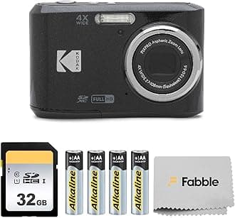 KODAK PIXPRO FZ45 16MP Digital Camera with 4X Optical Zoom 27mm Wide Angle and 2.7" LCD Screen Bundle with 32GB SD Memory Card, AA Batteries (4 Pack), Lens Cleaning Cloth (Black)