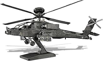 AH-64 Apache Military Helicopter  Metal Building Kit