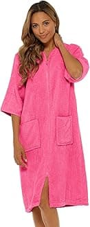 Undercover Ladies Terry Towelling 100% Cotton Zip Through Hooded or Non Hooded Dressing Gown Drying Bathrobe