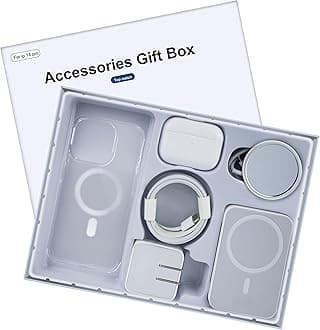 for iPhone 14 Pro 6.1 inch, Accessories Gift Box Set, Includes Earbuds Bluetooth Headphones, Compatible with MagSafe Wireless Charger Powerbank, for iPhone 14 Pro 6.1" Case Clear