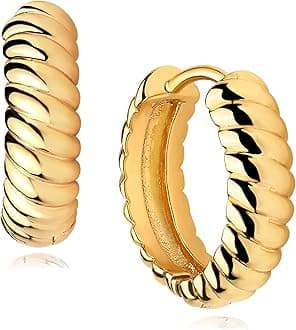 VACRONA Cubic Zirconia Huggie Earrings 14k Gold Plated Tiny Earrings Small Huggie Hoop Earrings Simple Lightweight Hoops Gift for Women