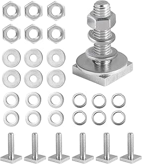T Slot Bolts for Roof Rack Cross Bars, Platform, Cargo Basket, Stainless Square T Track Bolt Adapter to Secure Bike/Ski/Kayak Rack, Solar Panel, Awning, M8x30mm, 4mm Thickness
