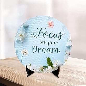 Artvibes Showpiece Idols and Figurines for Home and Office Decor | Wooden Stylish Quote Focus On Your Dream Table | Desk Livingroom | Modern Art Design | Motivational Show Piece Printed (SP_1211)