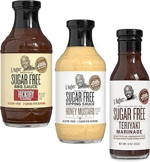 G Hughes Sugar Free Barbecue Sauces - Hickory BBQ Sugar Free Sauce - 18 Oz, Honey Mustard Sugar Free Dipping Sauce - 18 Oz, Sugar Free Teriyaki Marinade - 13 Oz, Gluten Free BBQ Sauces, BBQ (3-Pack)