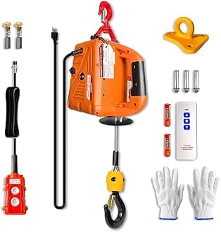 YATOINTO 3 in 1 Electric Hoist Winch, 1500W Portable Electric Power Winch, 120V Electric Hoist Crane, 25ft Lifting Height, with Wire and Wireless Remote Control, Overload Protection for Towing Lifting