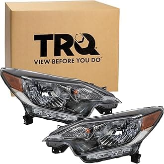 TRQ Driver & Passenger Side Headlight Assembly Set Headlights Driver & Passenger Side Compatible with 2017-2019 Nissan Versa Note NI2502257 NI2503257