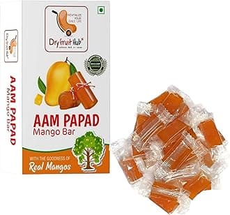 Dry Fruit Hub Aam Papad Dried Mango papad Toffee 500gm Fruit Snacks Dried AAM Candy (Bite-Sized, Real Mango Pulp Candy)