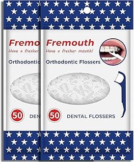 Upgraded Orthodontic Flossers for Braces - Ortho Dental Floss Picks, 50 Count (Pack of 2)