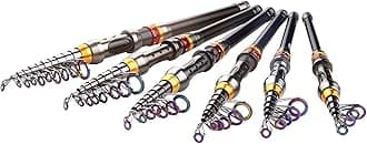 Carbon Fiber Fishing Rod Portable Travel Telescopic Fishing Pole for Fresh water and Saltwater or sea(2.4M)