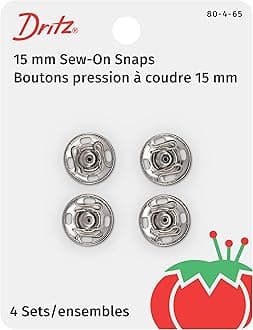 Dritz 80-4-65 Sew-On Snaps, Nickel-Plated Brass, Size 4 4-Count