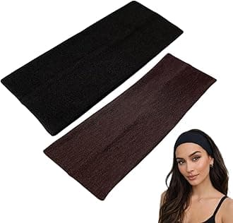 WESTEND CHOICE 9cm Wide Headbands 2 Pack Soft Head Band Plain Stretchy Unisex Kylie headband Bandeau Headbands for Women & Men Gym Yoga Hair Band (Mixed set 2)