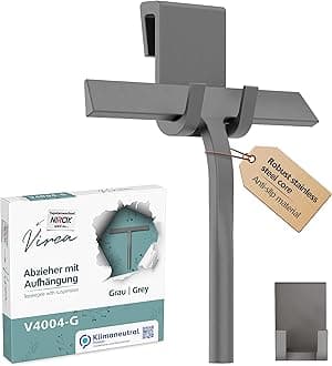 Multi-Purpose silicone squeegee grey - - 23 cm wiping width - - Shower squeegee with suspension - - Removes liquids without leaving any residue - - Window scrubber with stainless steel core