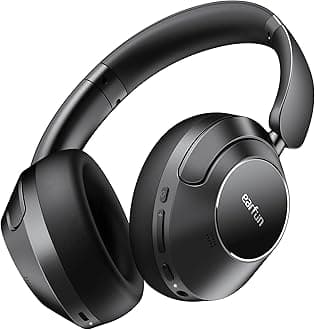 EarFun Wave Pro Active Noise Cancelling Headphones, Wireless Over-Ear Bluetooth Headphones, LDAC Hi-Res Sound, 5 Microphones AI Clear Call, 80H Playtime, Multipoint Connection