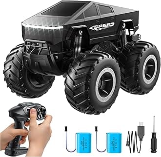 - Remote Control Car Monster Truck Toy Off-Road Truck - 4WD Waterproof RC Cars for All Terrain, 1:16 Scale Hobby Monster Truck Toys 2.4GHz Pick-up Vehicles Kids Gifts for Boys Age 6 7 8 9 10-12+,Black